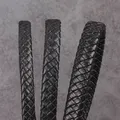 Cordon cuir tressé 8 à 12 mm 1 m pour bijoux – Couleur balck