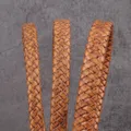 Cordon cuir tressé 8 à 12 mm 1 m pour bijoux – Couleur brown