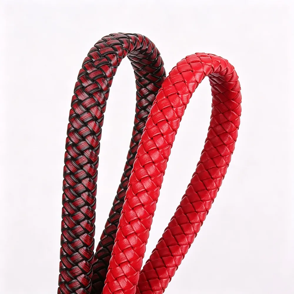 Cordon cuir tressé 8 à 12 mm 1 m pour bijoux
