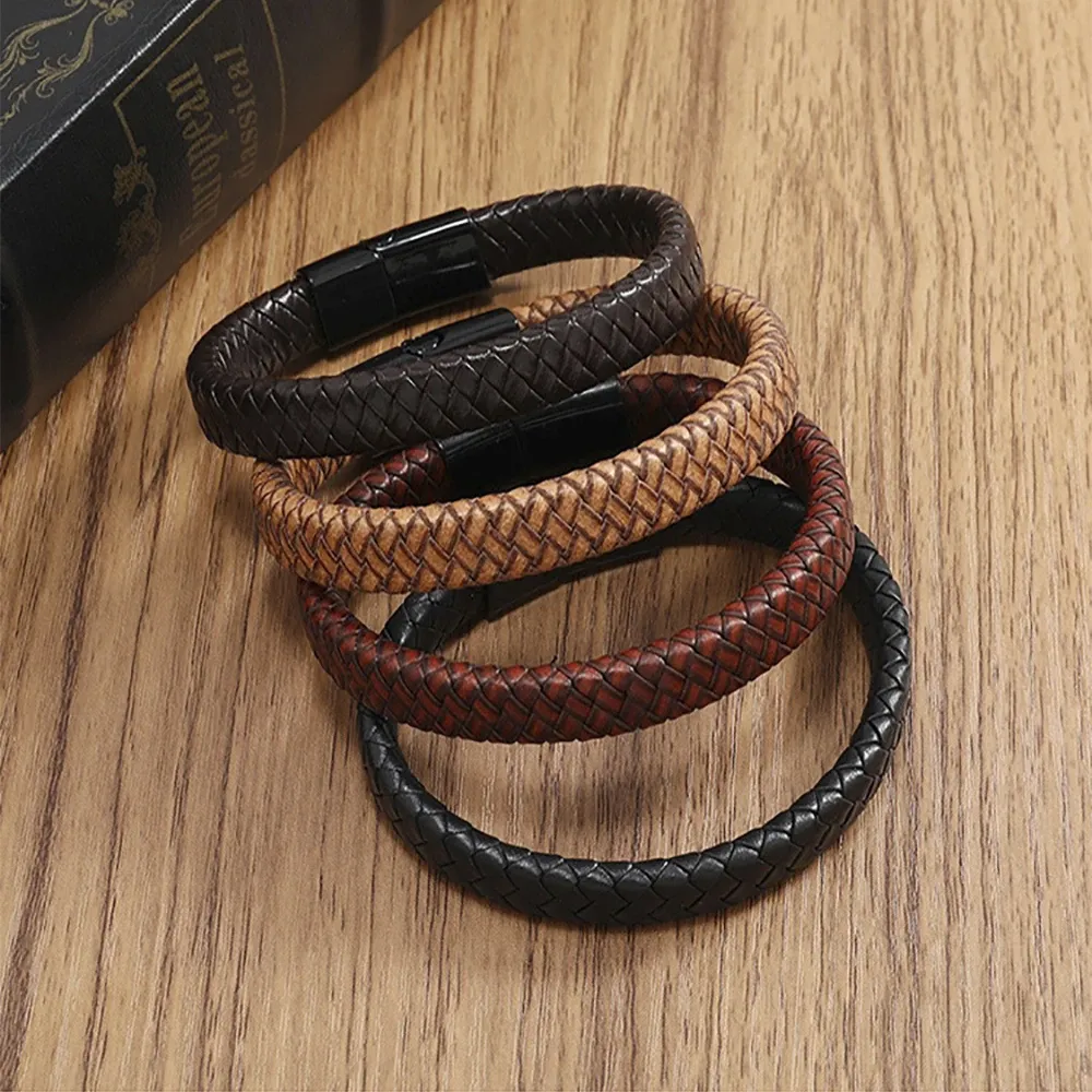 Cordon cuir tressé 8 à 12 mm 1 m pour bijoux