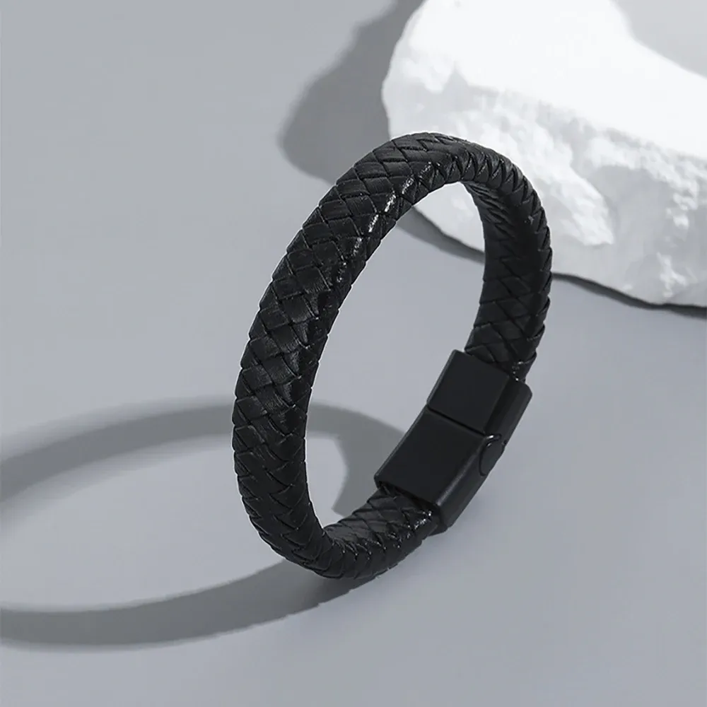 Cordon cuir tressé 8 à 12 mm 1 m pour bijoux