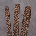 Cordon cuir tressé 8 à 12 mm 1 m pour bijoux – Couleur retro brown