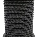 Cordon cuir véritable tressé 3 mm 1 yard – Color black