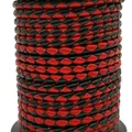 Cordon cuir véritable tressé 3 mm 1 yard – Color black red