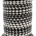 Cordon cuir véritable tressé 3 mm 1 yard – Color black white