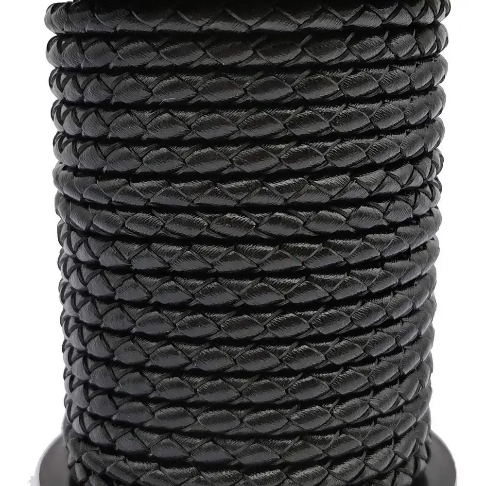 Cordon cuir véritable tressé 3 mm 1 yard