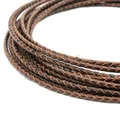 Cordon cuir véritable tressé 3 mm 1 yard – Color distressed brown