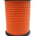 Cordon cuir véritable tressé 3 mm 1 yard – Color orange