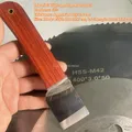 Couteau découpe cuir lame acier rapide manche bois – Couleur Powder steel - red