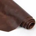Cuir de vachette ciré à l'huile grain fin 21 à 60 cm – Couleur Brun