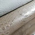 Cuir de vachette crocodile argenté 1,1 mm – Couleur Silver Gray