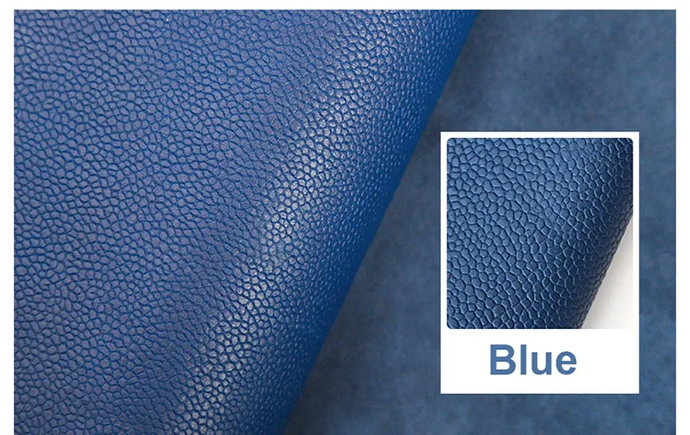 Cuir de vachette motif caviar bleu doux