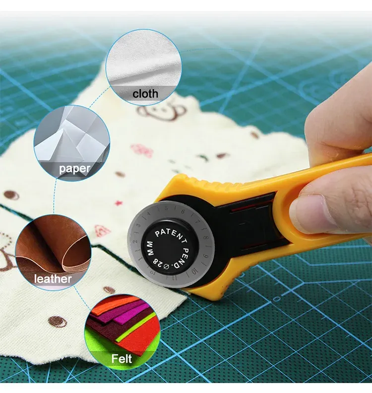 Cutter rotatif 28 à 45 mm pour patchwork et cuir