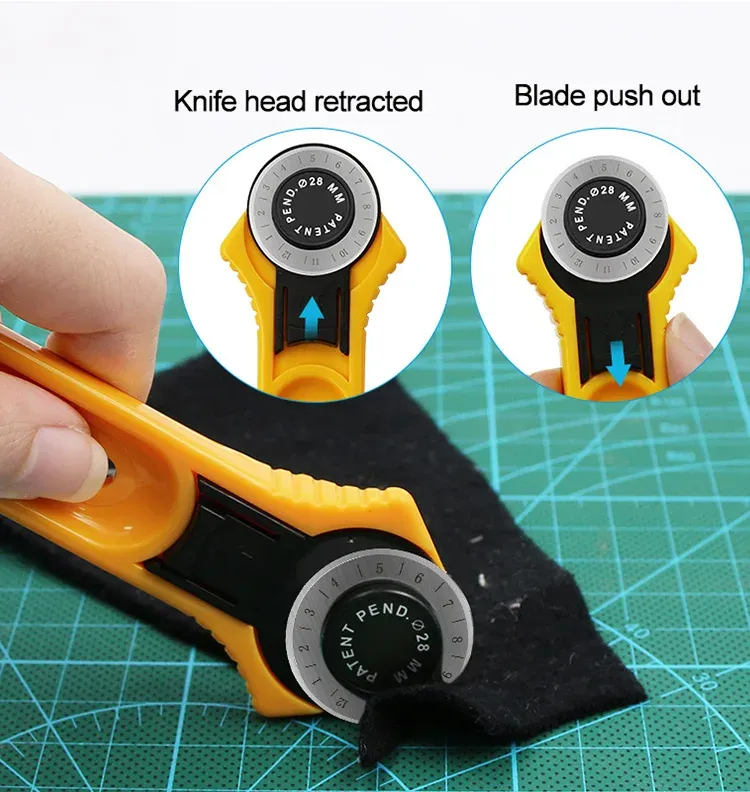 Cutter rotatif 28 à 45 mm pour patchwork et cuir