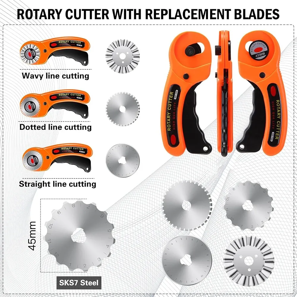 Cutter rotatif cuir 45 mm 5 lames