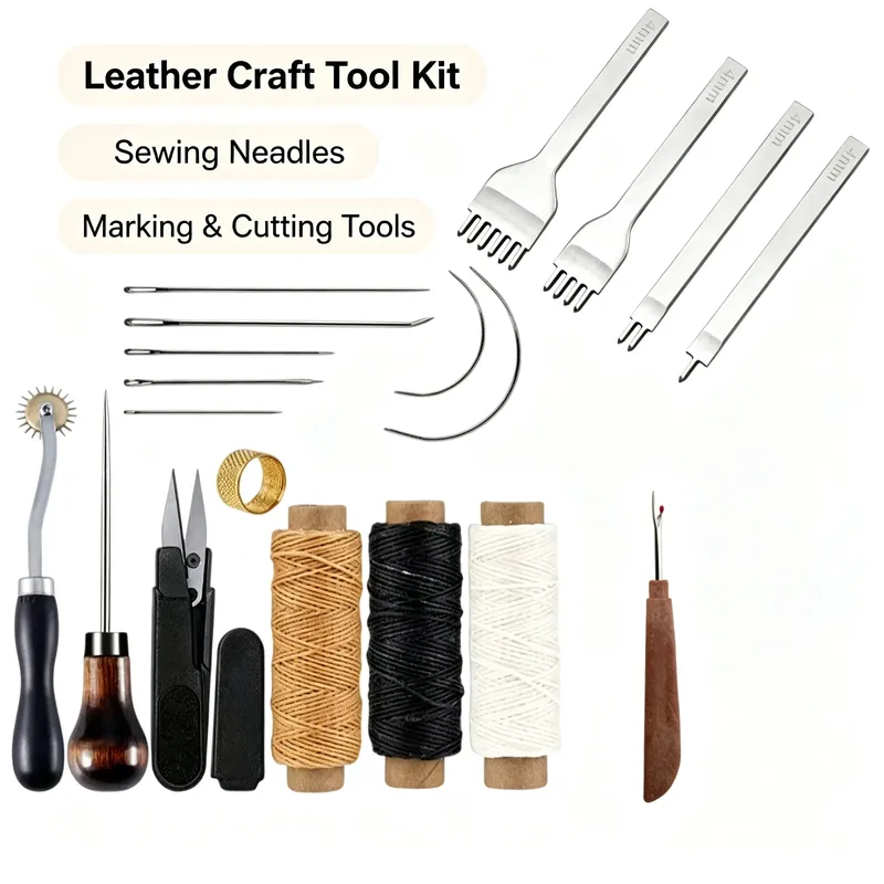 Ensemble outils cuir 4 poinçons 4 mm fil ciré