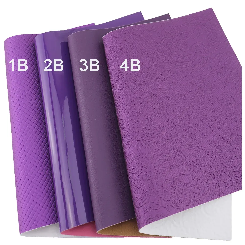 Feuille de similicuir A4 à 50 x 120 cm violet lisse