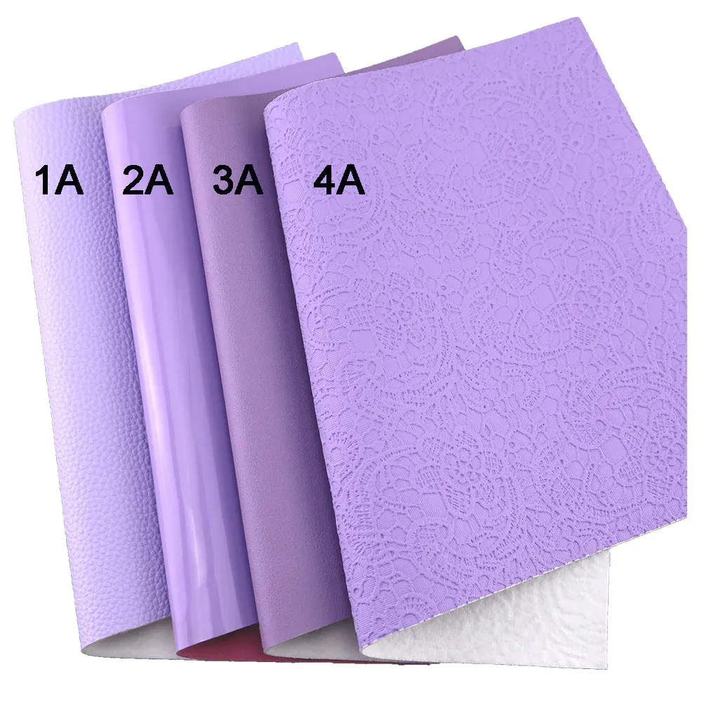 Feuille de similicuir A4 à 50 x 120 cm violet lisse