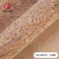 Feuille similicuir PU bois 20 x 30 cm pour artisanat – Couleur Camouflage coloré