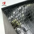 Feuille similicuir PU crocodile A4 20 x 30 cm relief – Couleur Black