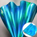 Feuille similicuir PU miroir 3D A5 arc-en-ciel – Couleur Bleu A5 20 x 15cm