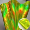 Feuille similicuir PU miroir 3D A5 arc-en-ciel – Couleur Jaune A5 20 x 15cm