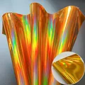 Feuille similicuir PU miroir 3D A5 arc-en-ciel – Couleur Or A5 20 x 15cm