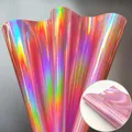 Feuille similicuir PU miroir 3D A5 arc-en-ciel – Couleur Rose A5 20 x 15cm