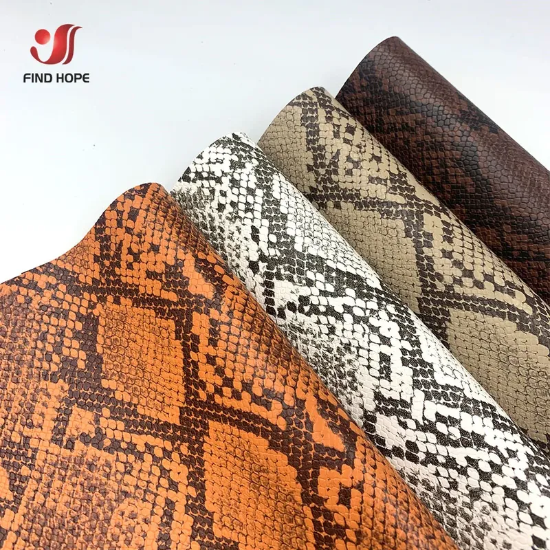Feuilles PU motif serpent 20x30 cm pour artisanat
