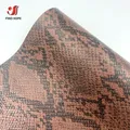 Feuilles PU motif serpent 20x30 cm pour artisanat – Couleur Marron
