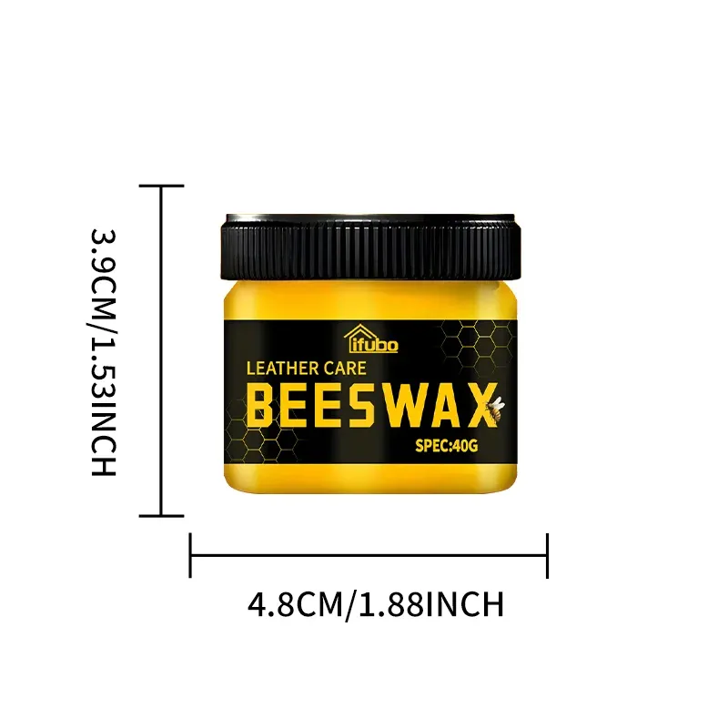 Huile entretien cuir cire d'abeille pour chaussures et canapés