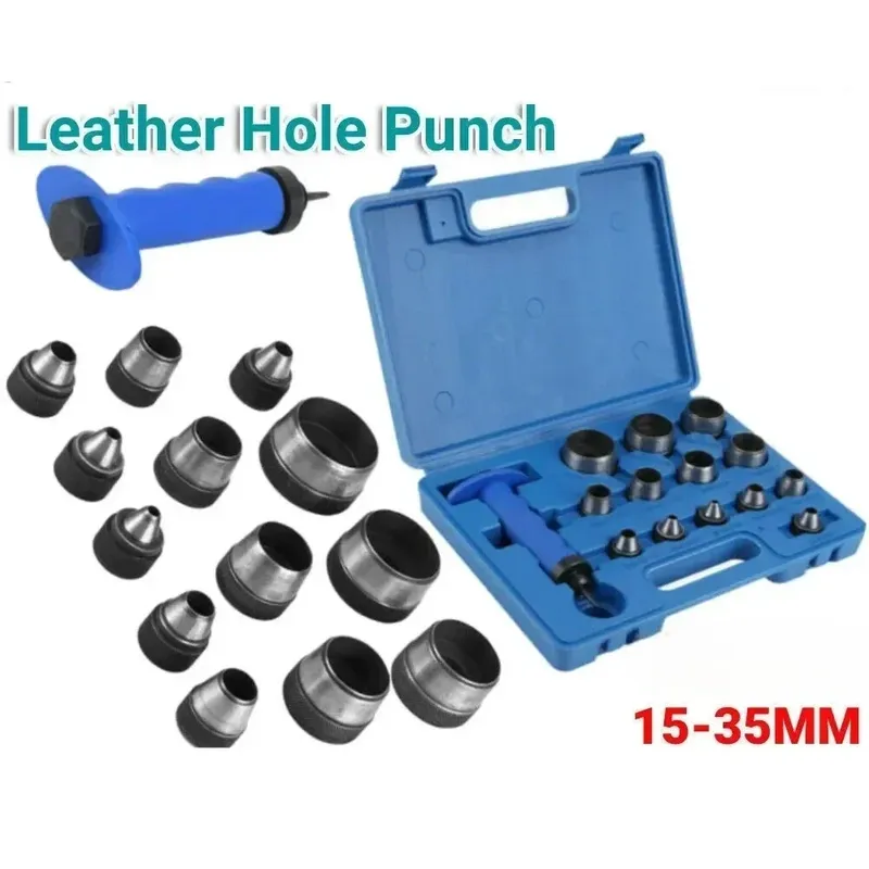 Kit 13 poinçons trous creux 5 à 35 mm pour cuir