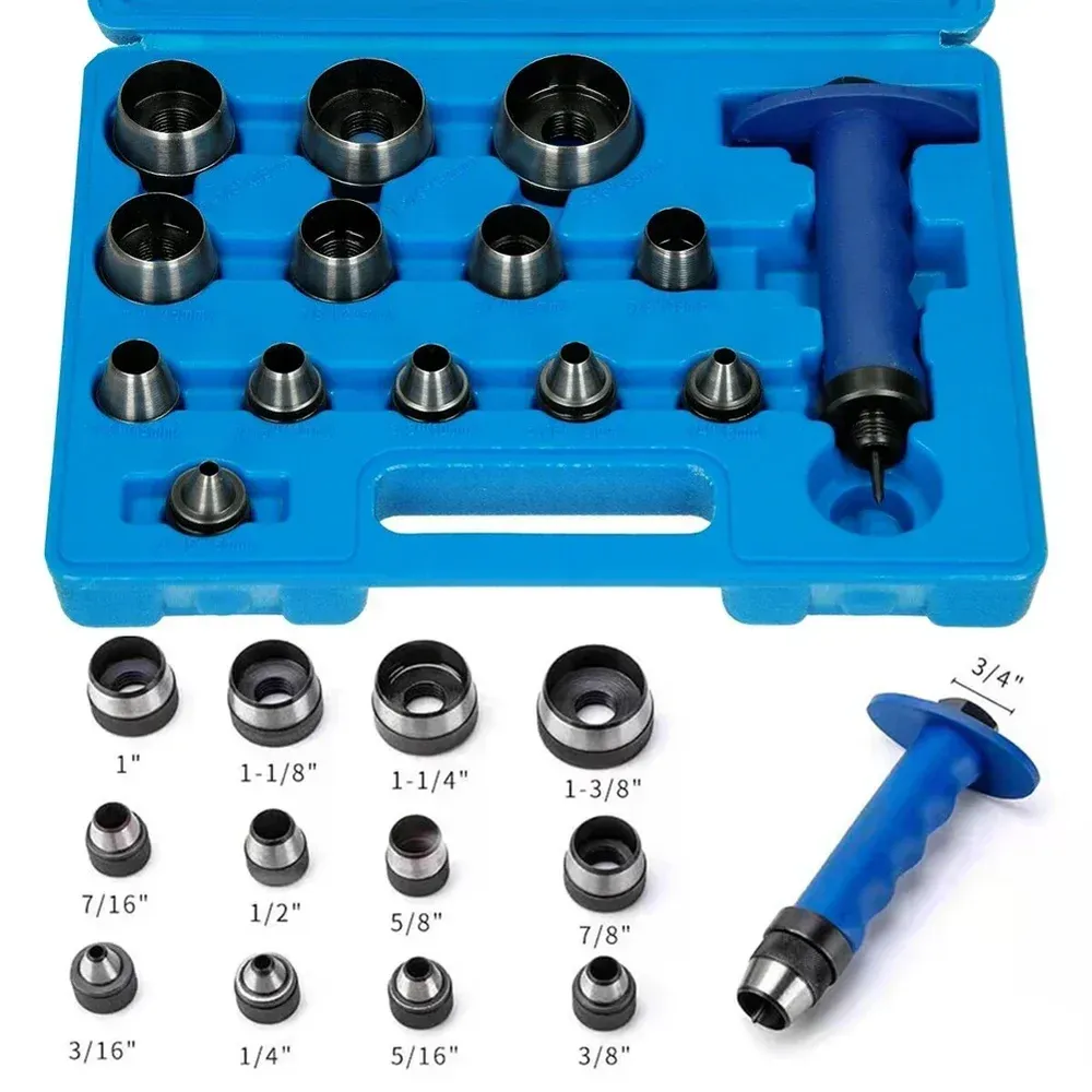Kit 13 poinçons trous creux 5 à 35 mm pour cuir