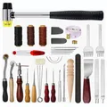 Kit 18 outils cuir portables réparation et couture avec étui – Color Hammer leather