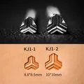 Kit 2 timbres acier inoxydable sculpture cuir motifs géométriques – 2