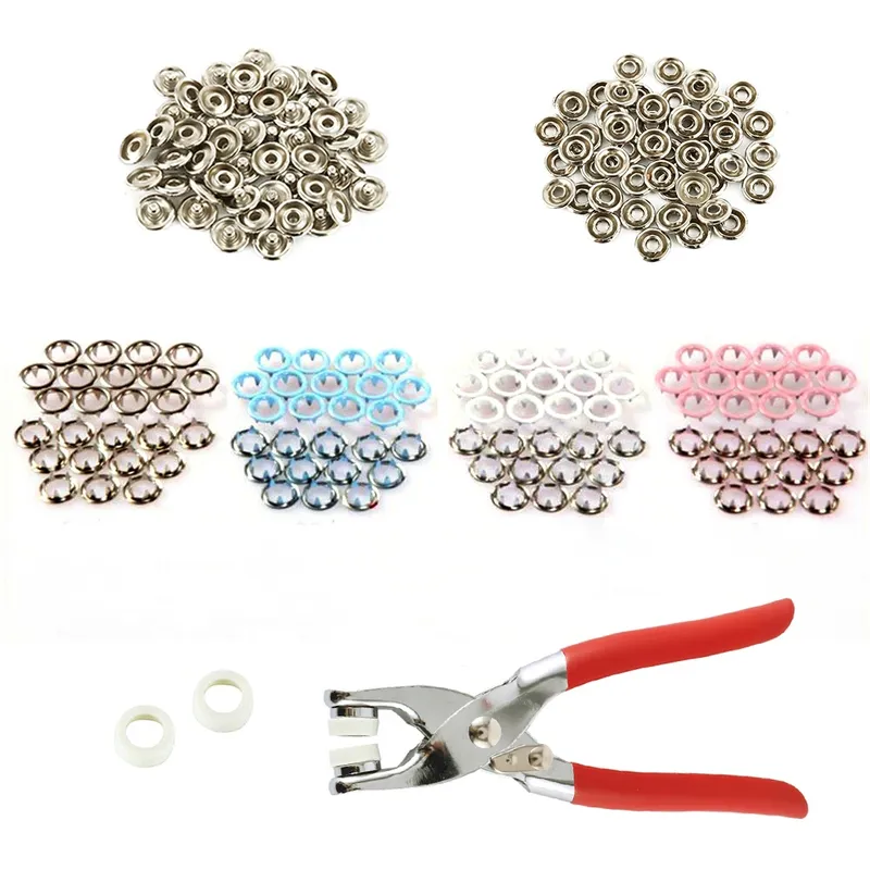 Kit 200 pièces boutons pression rivets cuir