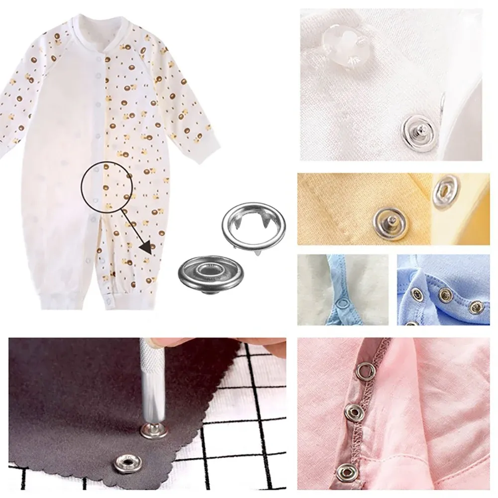 Kit 200 pièces boutons pression rivets cuir