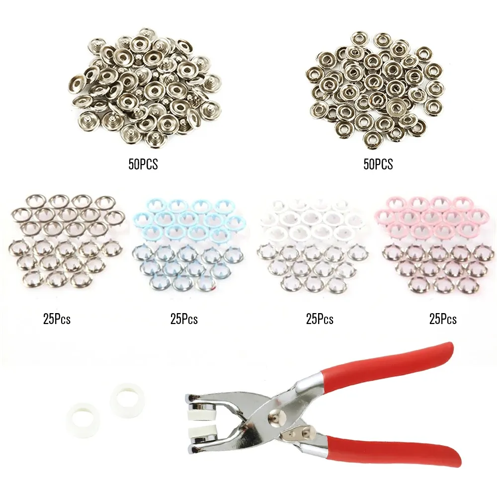 Kit 200 pièces boutons pression rivets cuir