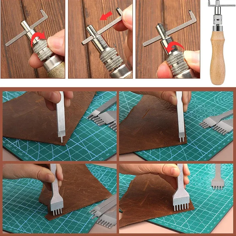 Kit 23 pièces outils maroquinerie cuir
