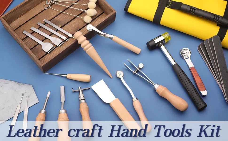 Kit 23 pièces outils maroquinerie cuir