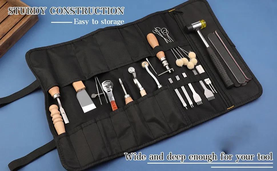 Kit 23 pièces outils maroquinerie cuir