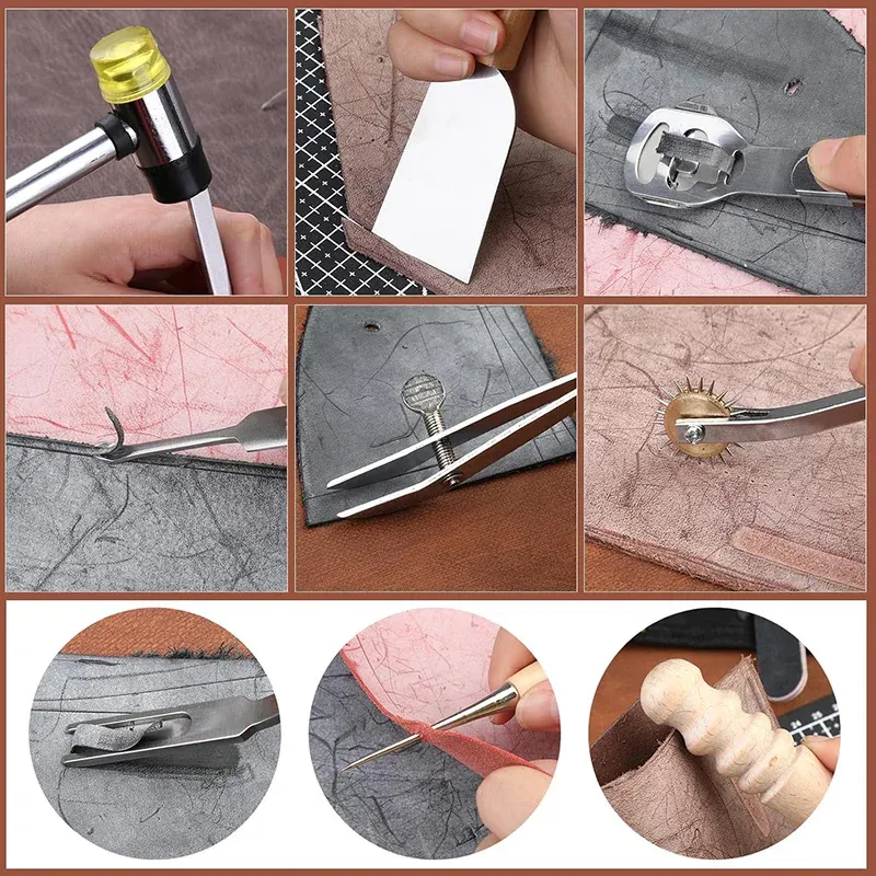 Kit 23 pièces outils maroquinerie cuir