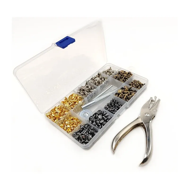 Kit 360 rivets cuir double capuchon avec pince