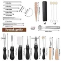Kit 37 outils cuir main coupe couture artisanat débutants – 2