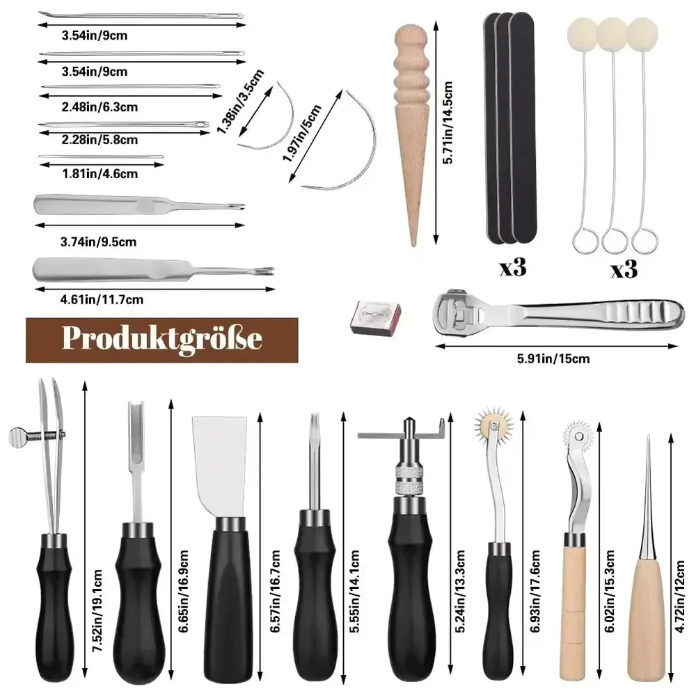 Kit 37 outils cuir main coupe couture artisanat débutants