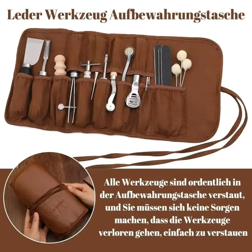Kit 37 outils cuir main coupe couture artisanat débutants