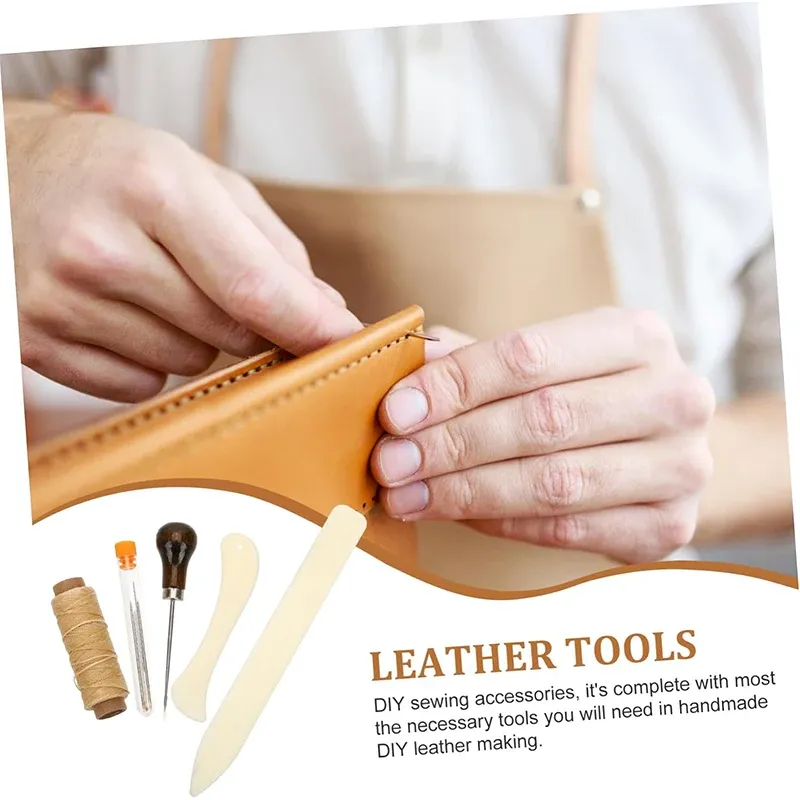 Kit 5 outils cuir couture reliure et réparation débutants