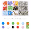 Kit boutons pression et œillets pour cuir – Couleur C 100 set round