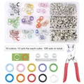 Kit boutons pression et œillets pour cuir – Couleur D 100set x tools