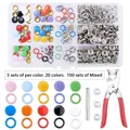 Kit boutons pression et œillets pour cuir – Couleur E 100set x tools